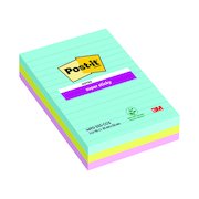 Post-it Notes Super Sticky XXL 101 x 152mm Lined Miami (3 Pack) 4690-SS3-MIA