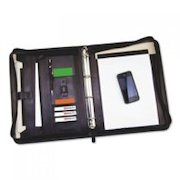 Monolith A4 Conference Folder Zipped Leather Black 2924