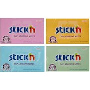 Stickn 360 Sticky Notes 76x127mm 100 Sheets Assorted Colours (Pack 12) 21793