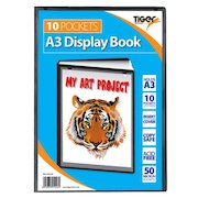 Tiger A3 Presentation Display Book 10 Pocket Black