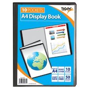 Tiger A4 Presentation Display Book 10 Pocket Black