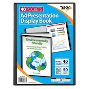 Tiger A4 Presentation Display Book 40 Pocket Black