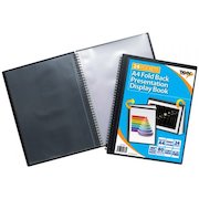 Tiger A4 Fold Back Display Book 24 Pocket Black