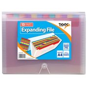 Tiger Rainbow Expanding File Polypropylene A4 13 Part Clear