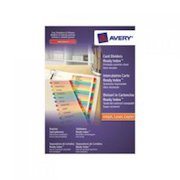 Avery Readyindex Divider Jan-Dec Punched 190gsm Card White with Coloured Mylar Tabs 02002501