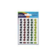 Avery Packet of Labels Star Shaped 14mm Assorted