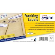 Avery Auto Franking Labels 1 per Sheet 140x38mm White