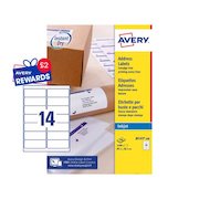Avery Inkjet Address Label 99.1x38.1mm 14 Per A4 Sheet White (Pack 1400 Labels) J8163-100
