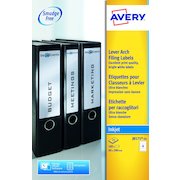 Avery Inkjet Filing Label Lever Arch File 200x60mm 4 Per A4 Sheet White (Pack 100 Labels) J8171-25