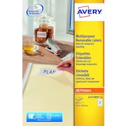 Avery Mini Multipurpose Labels Removable Laser 27 per Sheet 63.5x29.6mm White RefL4737REV-25 675 Labels