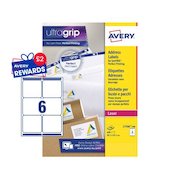 Avery Laser Parcel Label 99x93mm 6 Per A4 Sheet White (Pack 600 Labels) L7166-100