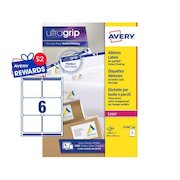 Avery Laser Parcel Label 99x93mm 6 Per A4 Sheet White (Pack 1500 Labels) L7166-250
