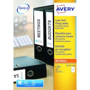 Avery Laser Filing Label Lever Arch File 200x60mm 4 Per A4 Sheet White (Pack 400 Labels) L7171-100