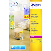 Avery Laser High Visibility Mini Removable Label 38x21mm 65 Per A4 Sheet Neon Yellow (Pack 1625 Labels) L7651Y-25