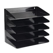 Avery Letter Rack 5-Tier Steel A4/Foolscap Landscape Black 605SBLK