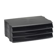 Avery DTR Eco Letter Tray Wide Entry A4/Foolscap Landscape Black (Pack 3)