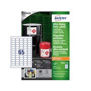 Avery Ultra Resistant Labels 38 x 21 mm Permanent 65 Labels Per Sheet 1300 Labels Per