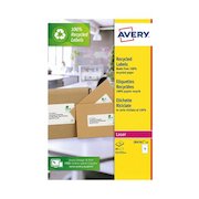 Avery Recycled Filing Label Lever Arch File 192x61mm 4 Per A4 Sheet White (Pack 60 Labels) LR4761-15
