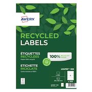 Avery Recycled Filing Label Lever Arch File 192x61mm 4 Per A4 Sheet White (Pack 400 Labels) LR4761-100