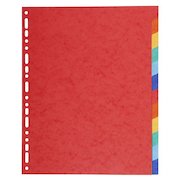 Exacompta Forever Recycled Divider 12 Part A4 Extra Wide 220gsm Card Vivid Assorted Colours