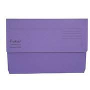 Exacompta Forever Document Wallet Manilla Foolscap Half Flap 290gsm Purple (Pack 25)