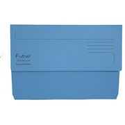 Exacompta Forever Document Wallet Manilla Foolscap Half Flap 290gsm Blue (Pack 25)