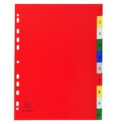 Exacompta Index 1-10 A4 120 Micron Polypropylene Bright Assorted Colours
