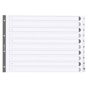 Exacompta Index 1-10 A3 160gsm Card White with White Mylar Tabs