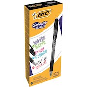 Bic Gel-ocity Illusion Erasable Gel Rollerball Pen 0.7mm Tip 0.3mm Line Black (Pack 12)