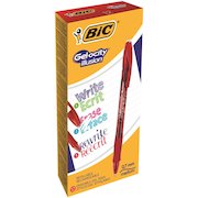 Bic Gel-ocity Illusion Erasable Gel Rollerball Pen 0.7mm Tip 0.3mm Line Red (Pack 12)