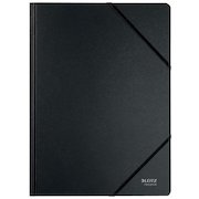 Leitz Recycled Card Folder With Elasticated Bands A4 Black (Pack of 10) 39080095