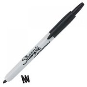 Sharpie Retractable Permanent Marker Fine Tip 1mm Line Black (Pack 12)