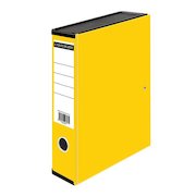 ValueX Box File Paper on Board Foolscap 70mm Capacity 75mm Spine Width Clip Closure Yellow (Pack 10)