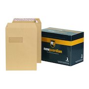 New Guardian Pocket Envelope C4 Peel and Seal Power-Tac Easy Open Window 130gsm Manilla (Pack 250)