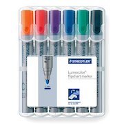 Staedtler Lumocolor Flipchart Marker Bullet Tip 2mm Line Assorted Colours (Pack 6)