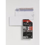 Plus Fabric Wallet Envelope DL Peel and Seal Plain Easy Open Power-Tac 110gsm White (Pack 25)