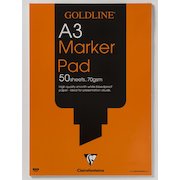 Goldline A3 Bleedproof Marker Pad 70gsm 50 Sheets White Paper GPB1A3Z