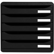 Exacompta Big Box Plus 5 Drawer Set Plastic H43mm A4plus Black