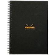 Rhodia A4 Wirebound Hard Cover Notebook Recycled Ruled 160 Pages Black (Pack 3)