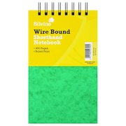 Silvine Luxpad 125x200mm Wirebound Pressboard Cover Reporters Shorthand Notebook 400 Pages Green (Pack 6)