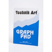 Technik Art A4 Graph Pad 1 and 5 and 10mm Blue Lines 70gsm 40 Sheets White/Blue Gridded Paper XPG1Z