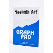 Technik Art A4 Graph Pad 5mm Quadrille 70gsm 40 Sheets White/Blue Grided Paper XPG6Z