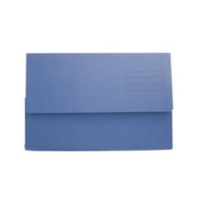 Exacompta Document Wallet Manilla Foolscap Half Flap 250gsm Blue (Pack 50)