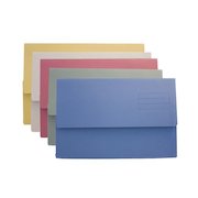 Exacompta Document Wallet Manilla Foolscap Half Flap 250gsm Assorted (Pack 50)