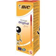 Bic Orange Ballpoint Pen 0.8mm Tip 0.30mm Line Red (Pack 20)