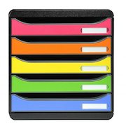 Exacompta Big Box Plus 5-Drawer Storage Set Stackable A4plus Harlequin