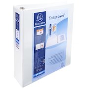 Exacompta Kreacover Presentation Ring Binder Polypropylene 4 D-Ring A4 Plus 60mm Rings White (Pack 10)