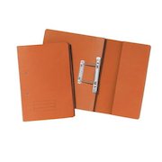 Exacompta Pocket Spring File Manilla Foolscap 285gsm Orange (Pack 25)