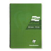 Clairefontaine Europa A4 Wirebound Card Cover Notebook Ruled 180 Pages Green (Pack 5)