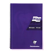 Clairefontaine Europa A4 Wirebound Card Cover Notebook Ruled 180 Pages Purple (Pack 5)